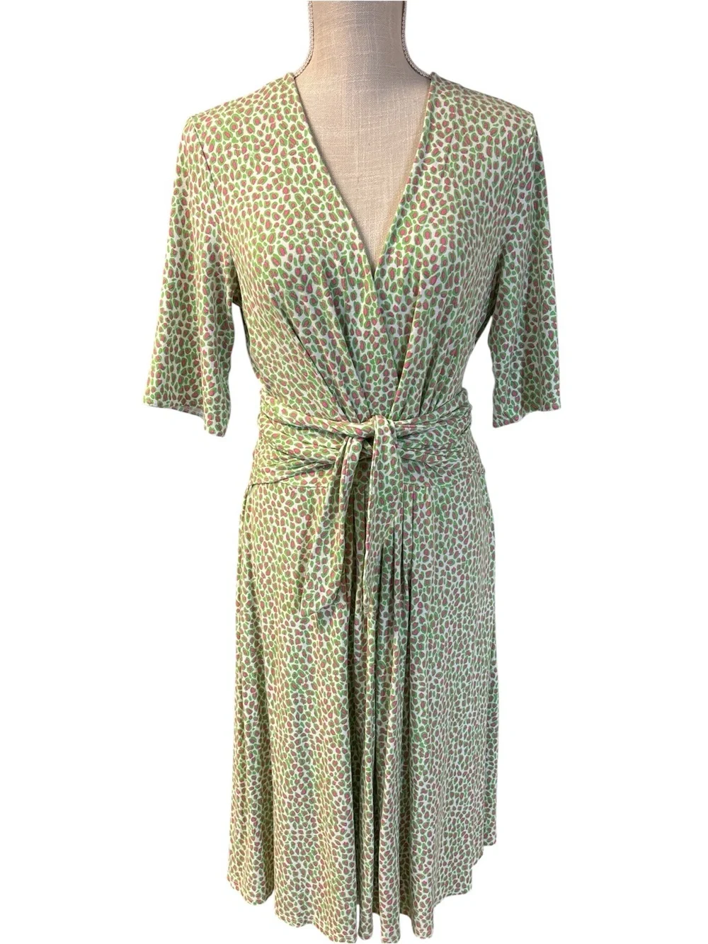 Lilly Pulitzer Green and Pink Printed Wrap-Style Women’s Dress Sz/10
